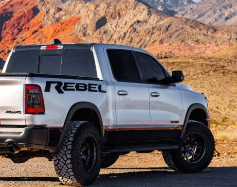 Set of 2 Custom Rebel Text ONLY Dodge RAM SRT 1500 Performance Full Sport Decal