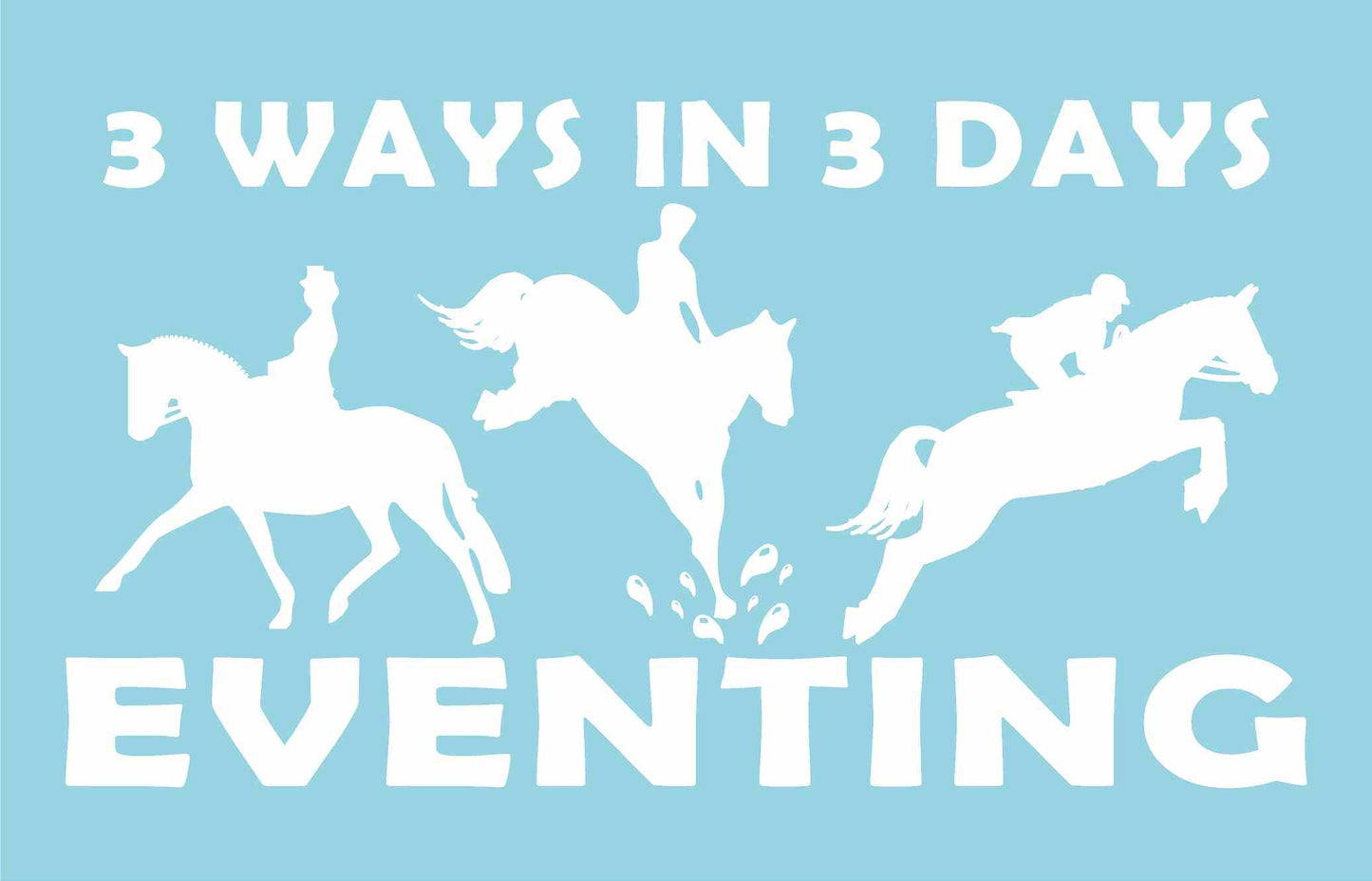 6" x 4" WHITE_3 Day Eventing Horse Equestrian Decal Sticker