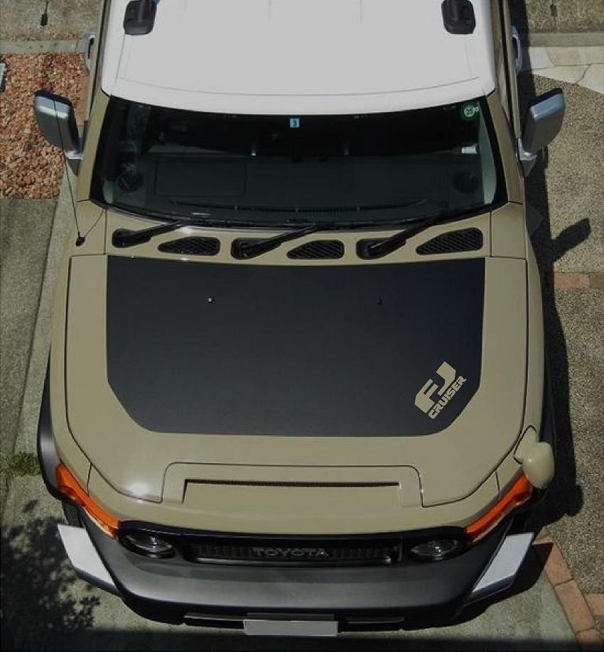 2007-2023 Toyota FJ Cruiser Text Hood Wrap Decal Graphic Blackout