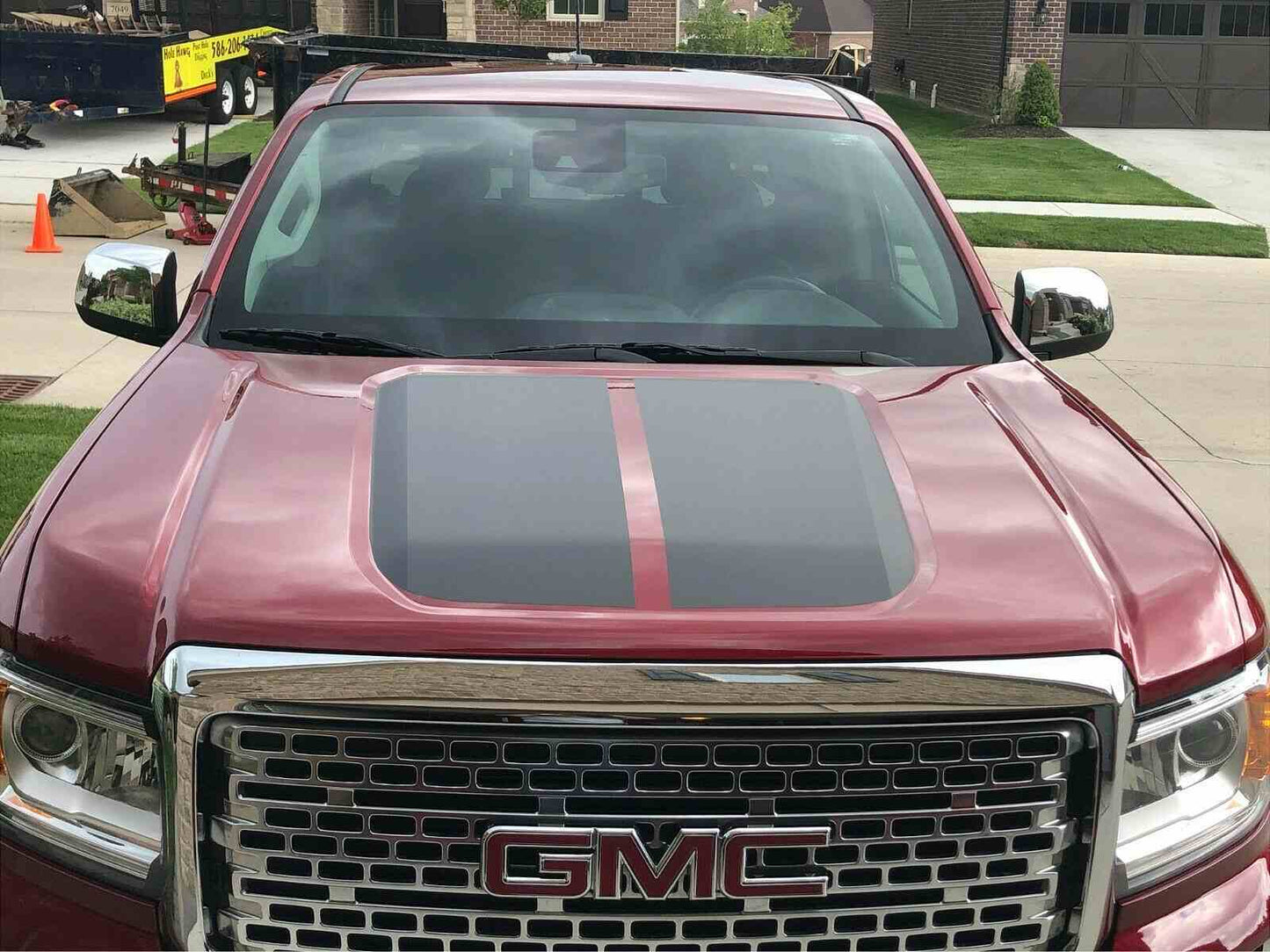 2013 - 2023 CUSTOM Rally GMC Canyon Hood Decal Stripe Graphic Blackout