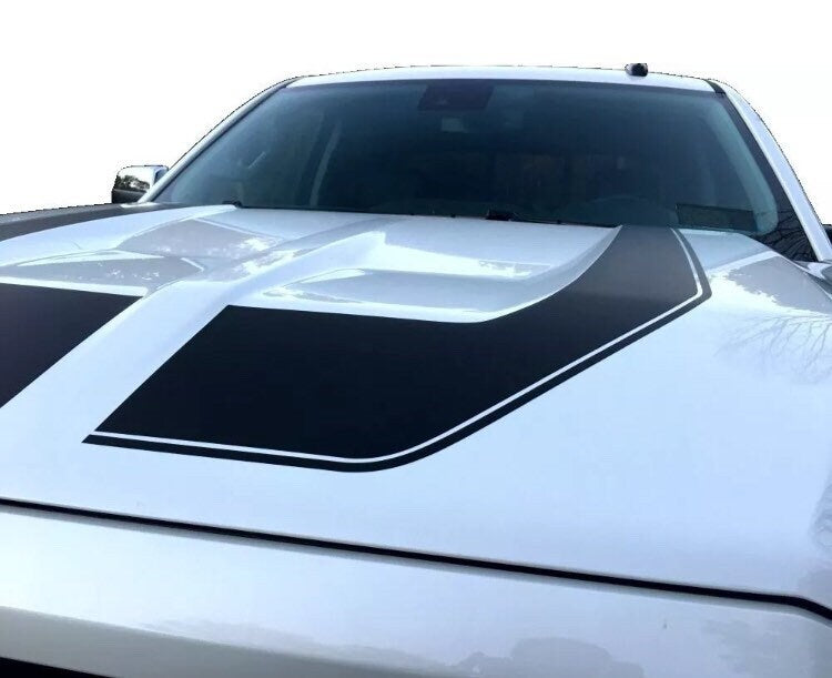 2016 to 2018 Rally Edition Style Z71 Chevrolet Silverado Hood Graphic - MATTE BLACK