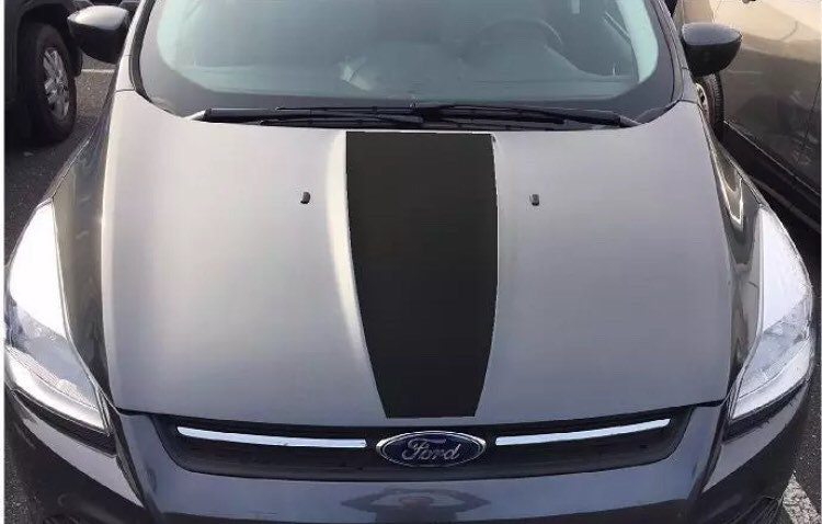 GLOSS BLACK - 2013 - 2019 Ford Escape Front Hood Graphic Decal Inlay