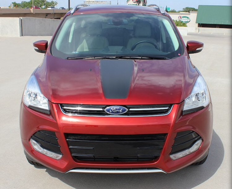 GLOSS BLACK - 2013 - 2019 Ford Escape Front Hood Graphic Decal Inlay