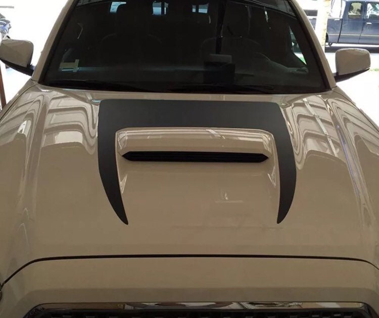 MATTE BLACK - 2016 to 2021 Tacoma Front Hood Scoop Graphic Decal Inlay