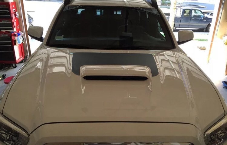 GLOSS BLACK - 2016 to 2023 Toyota Tacoma TRD 3rd Generation Front Hood Scoop Graphic Decal Inlay