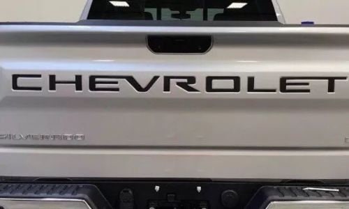 MATTE BLACK - 2019-2022 Chevrolet Silverado or Colorado Trunk Word Decal Graphic Insert Inlays