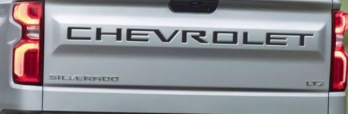 MATTE BLACK - 2019-2022 Chevrolet Silverado or Colorado Trunk Word Decal Graphic Insert Inlays