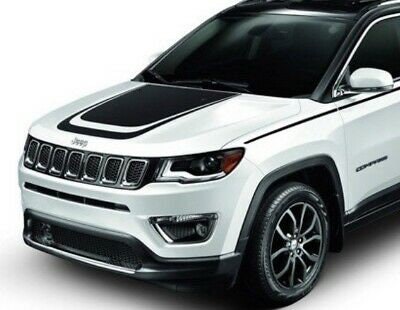 GLOSS BLACK - 2017-2021 Jeep Compass Bearing Vehicle Front Hood Graphic Decal Inlay