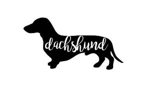 Dachshund Dog Sticker Lettering Vinyl Decal Wall Window Car Sticker