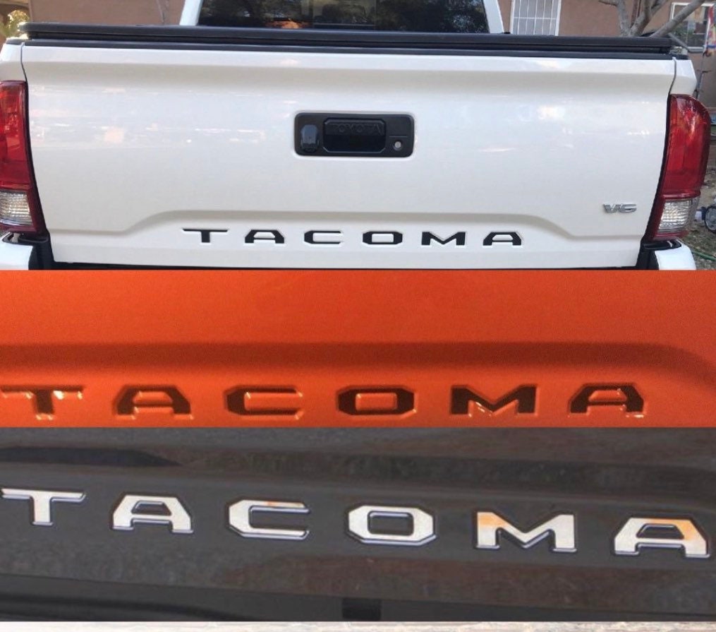 2016-2023 Tacoma Tailgate Decal Word TACOMA Insert Inlay Matte Black