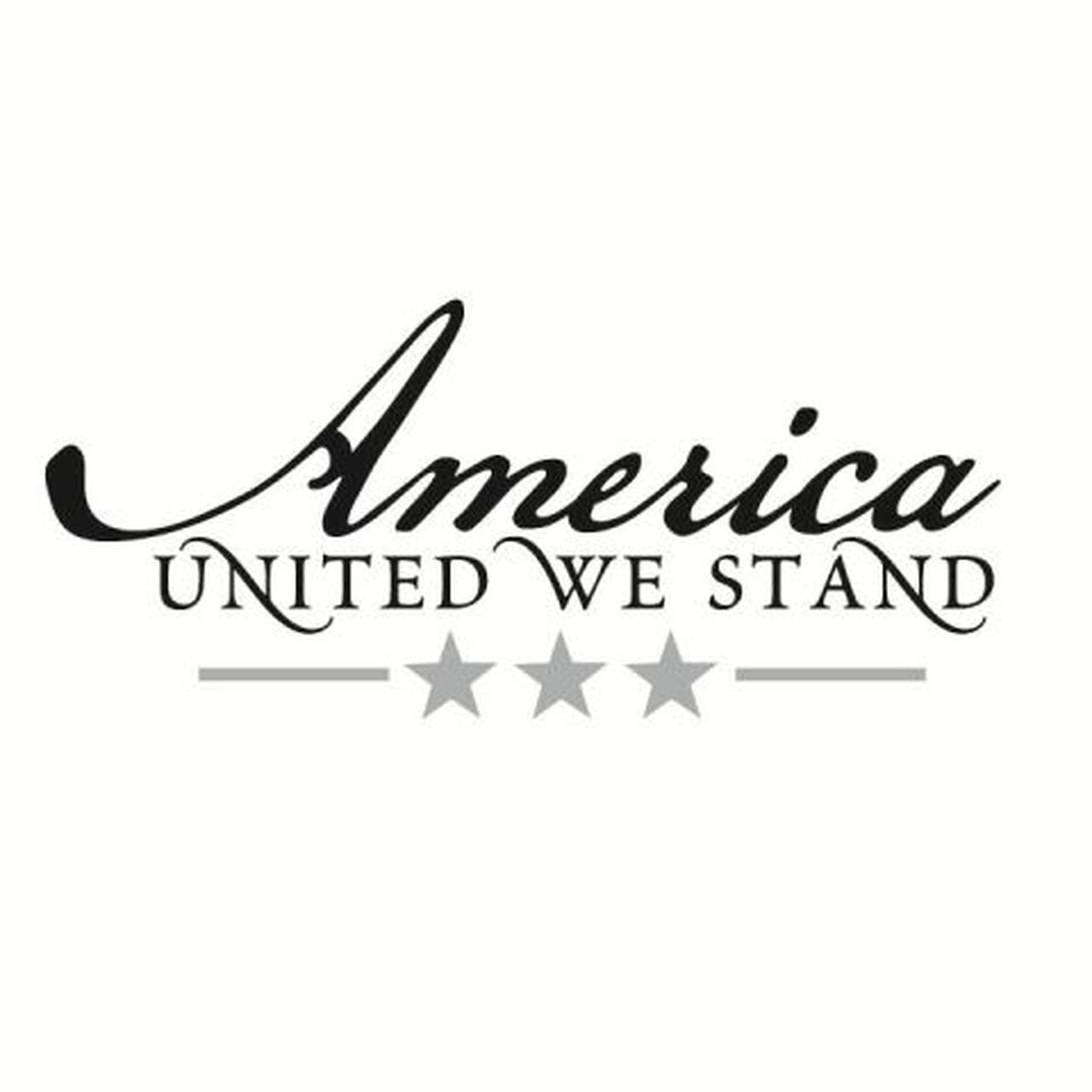 USA America - United We Stand Lettering Black Vinyl Decal Wall Window Car Sticker