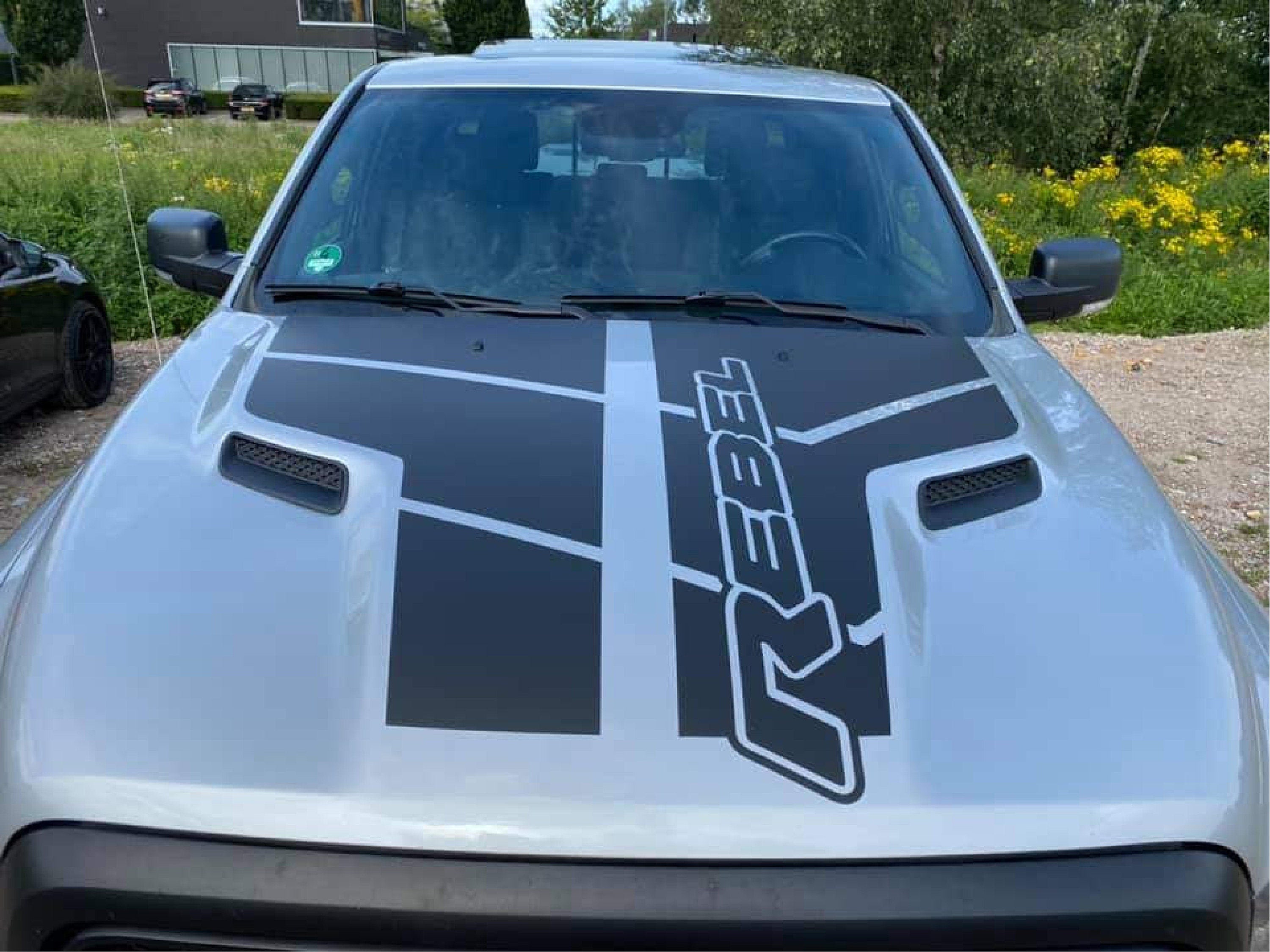 Custom WARLOCK Text & Stripes 2009-2018 Dodge RAM SRT 1500 Performance Full Sport Hood Decal hotsell