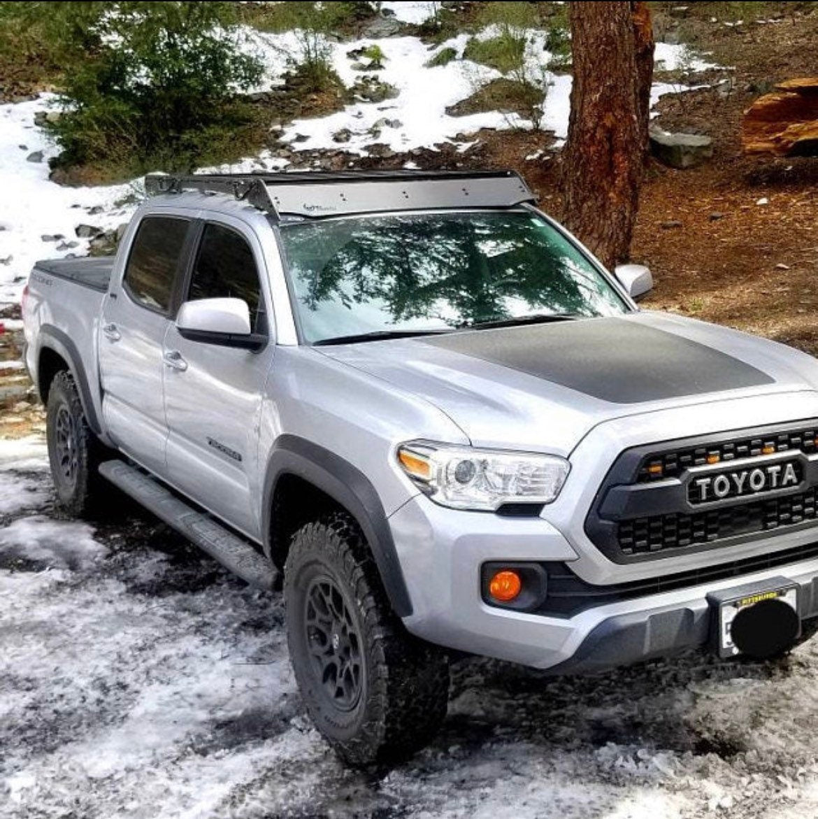 GLOSS BLACK - 2014-2021 Toyota Tacoma FULL Front Hood Decal Vinyl Graphic