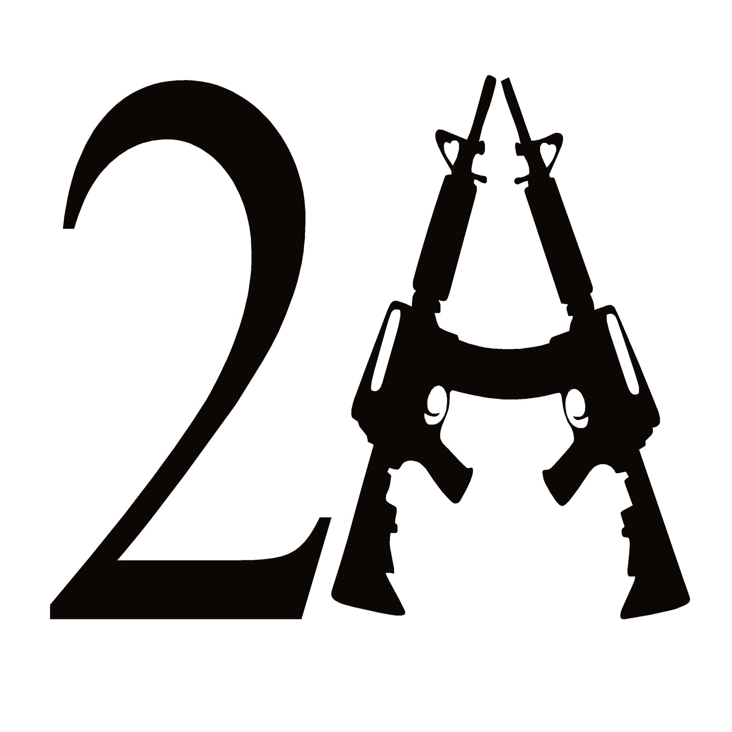 2A 2nd Amendment Lettering Vinyl Decal Wall Window Car Sticker