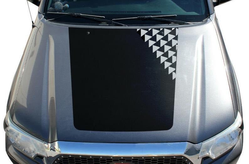 MATTE BLACK - 2014-2021 Toyota Tacoma FULL Front Hood Decal Vinyl Graphic