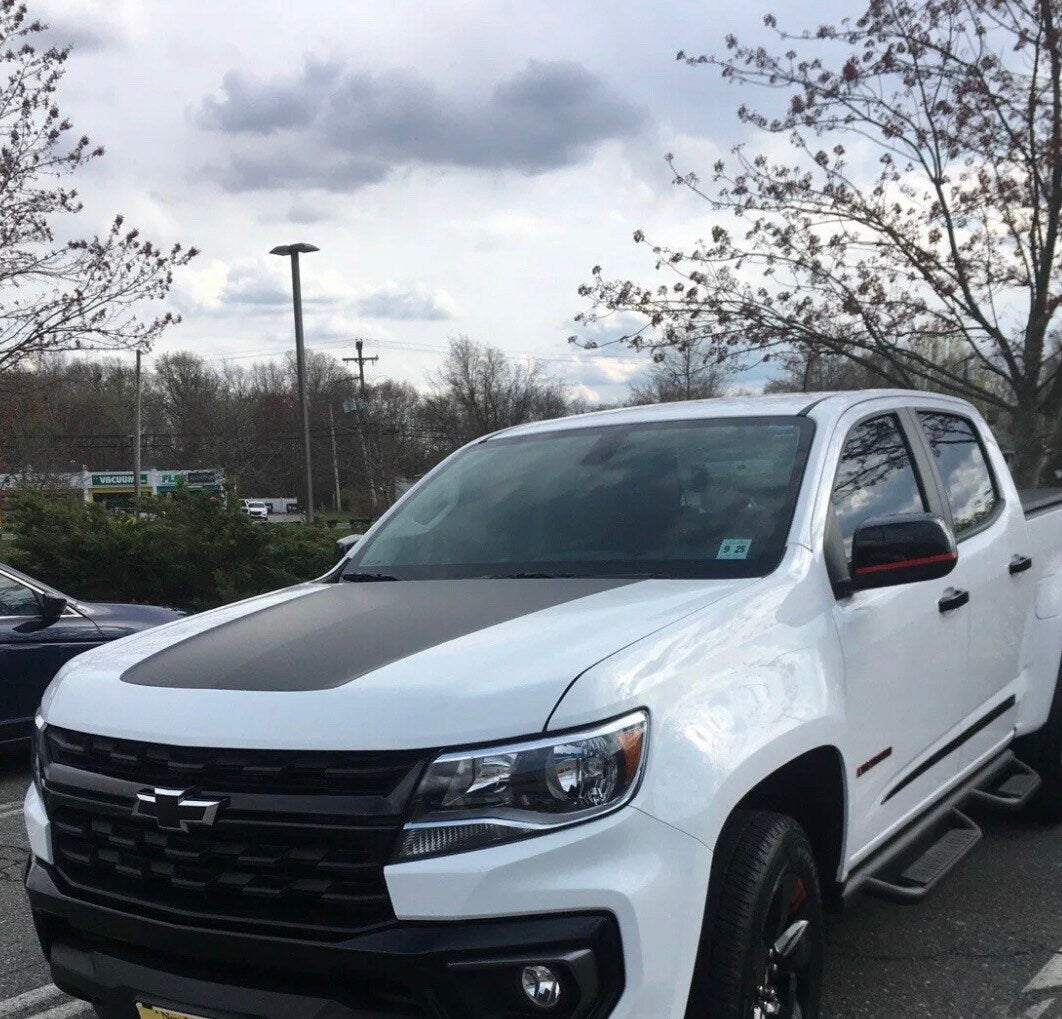MATTE BLACK - 2015-2022 Chevrolet Colorado Hood Decal also fits the z71 version Graphic BLACKOUT