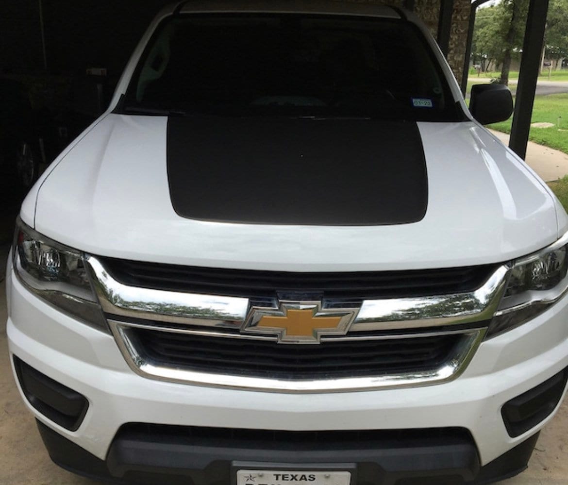 MATTE BLACK - 2015-2022 Chevrolet Colorado Hood Decal also fits the z71 version Graphic BLACKOUT