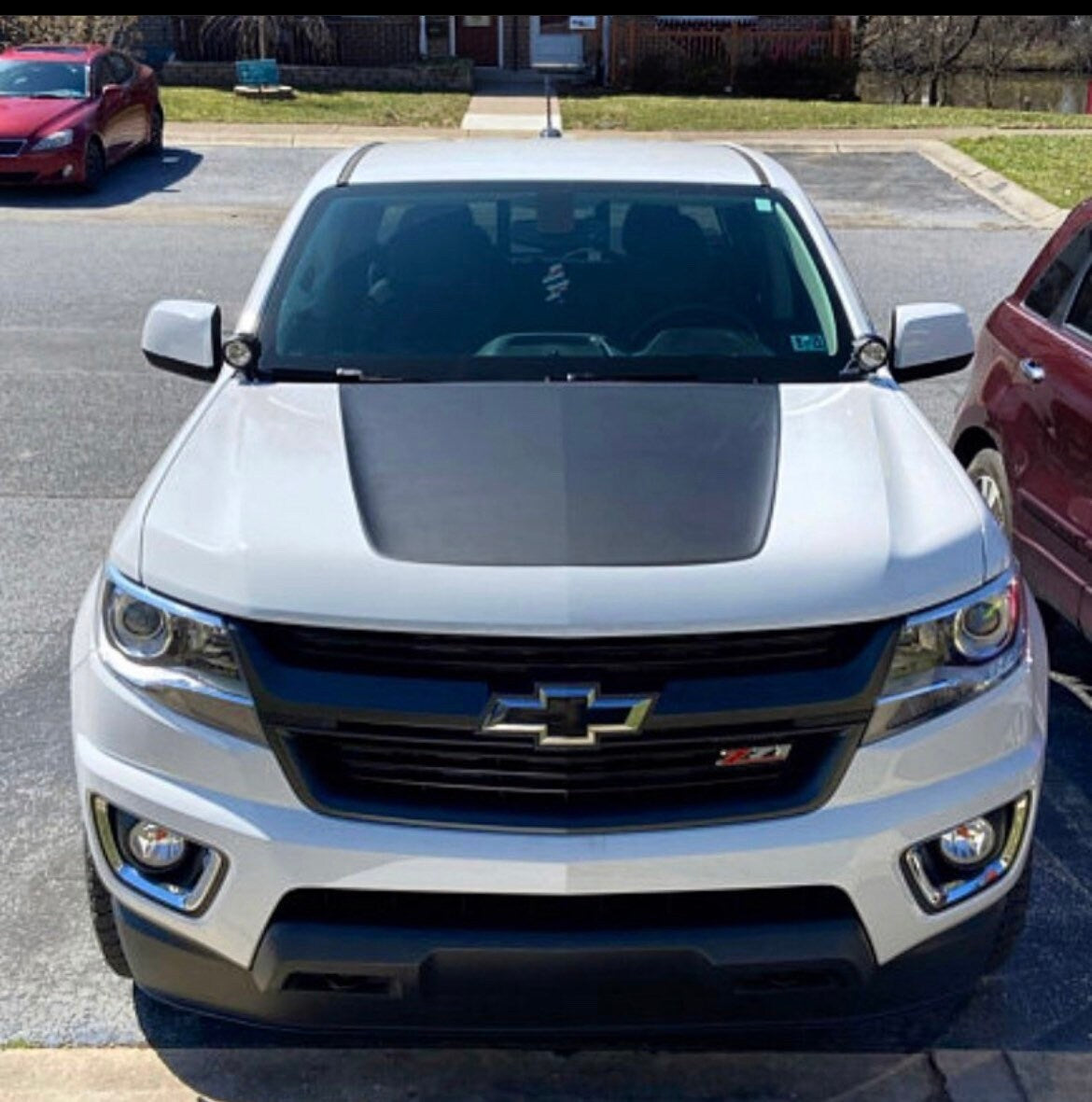 GLOSS BLACK - 2015-2022 Chevrolet Colorado Hood Decal also fits the z71 version Graphic BLACKOUT