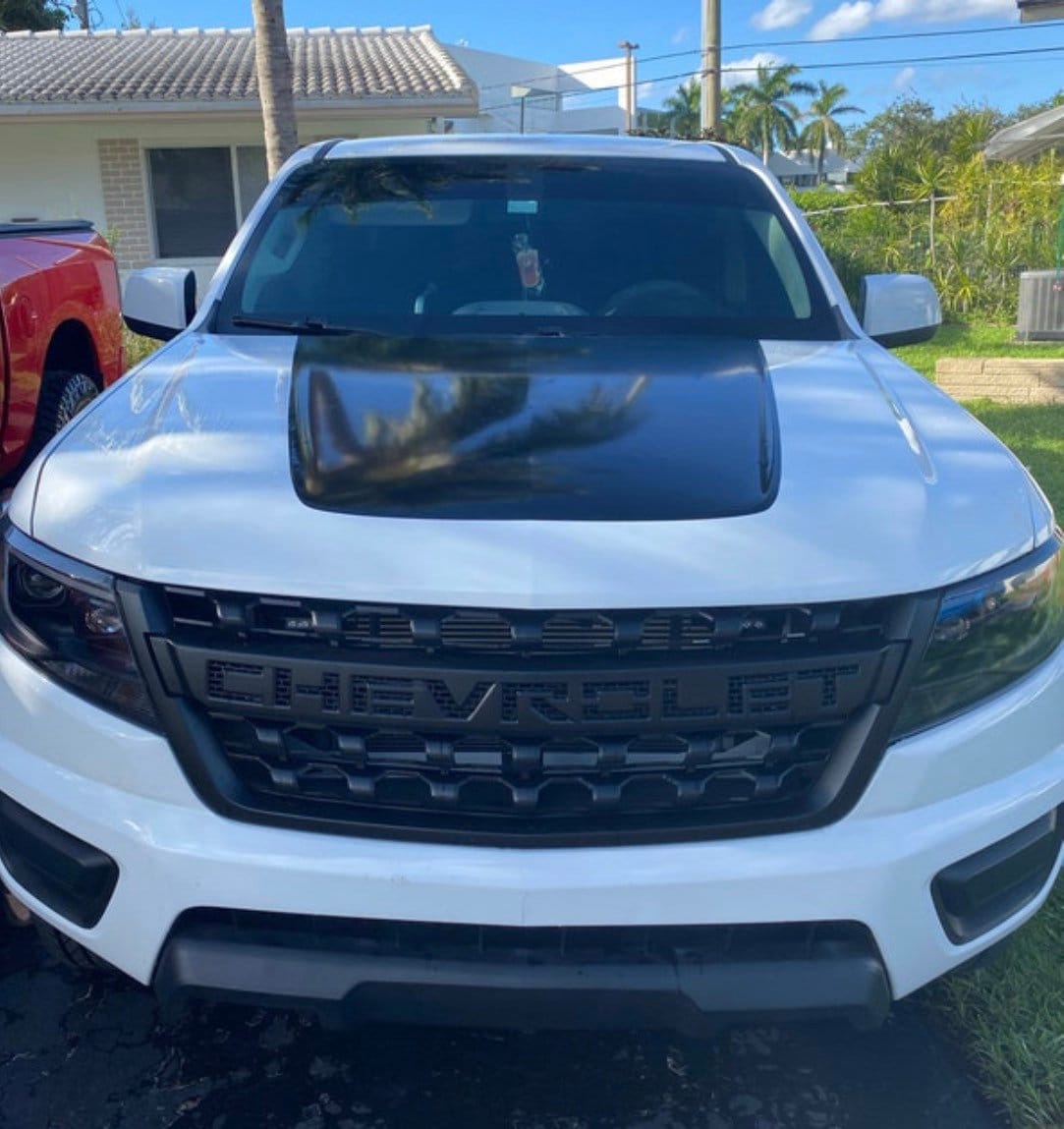 GLOSS BLACK - 2015-2022 Chevrolet Colorado Hood Decal also fits the z71 version Graphic BLACKOUT