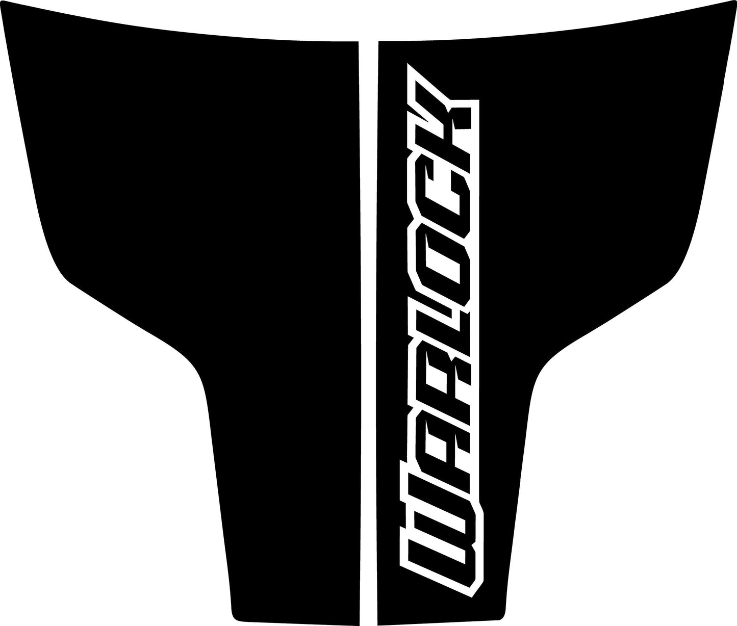 Matte Black - Custom WARLOCK Text Centered & Stripes 2009-2018 Dodge RAM SRT 1500 Performance Full Sport Hood Decal