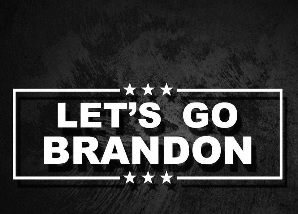 WHITE _ USA America - Let's Go Brandon Vinyl Die Cut Decal Sticker
