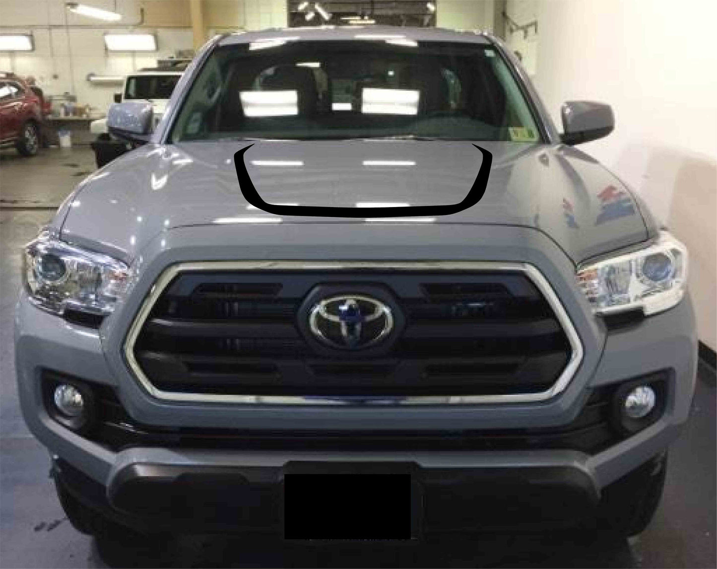 MATTE BLACK - 2014-2022 Tacoma custom OUTLINE Front Hood Decal Vinyl Graphic