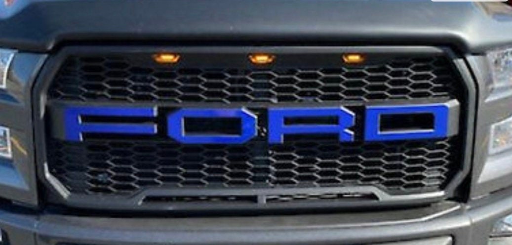 Royal Blue - 2017-2022 Ford Raptor Grill Letters Vinyl Decals