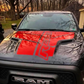 PASSENGER SIDE ONLY 2009-2019 Custom Rebel Text & Stripes Dodge RAM SRT 1500 Performance Full Sport Hood Decal