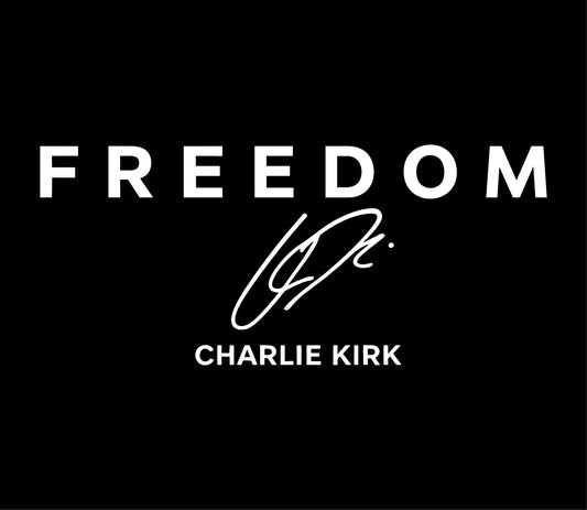 FREEDOM 3" x 7" Charlie Kirk Turning Point USA America Signature Die Cut Lettering Vinyl Decal Wall Window Car Sticker (Copy)