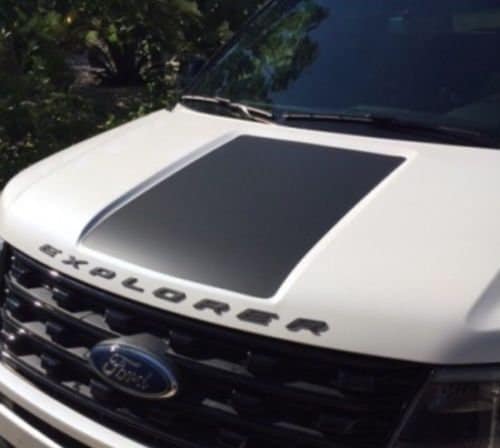 MATTE BLACK - 2016 - 2019 Ford Explorer Hood Graphic Decal Blackout