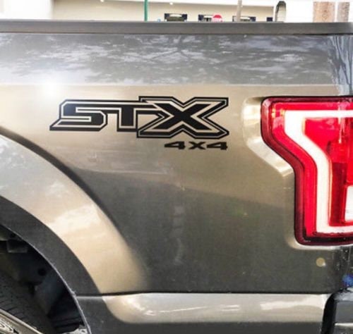 MATTE BLACK - Ford STX F-150 & F-250 4x4 Graphic Sticker Each Bedside Decal