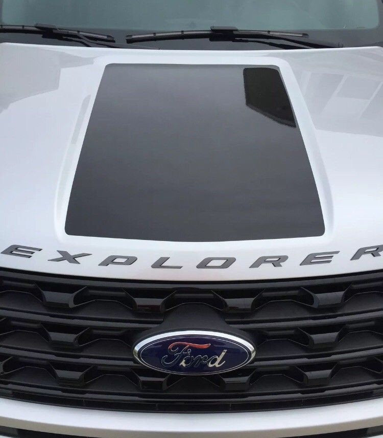 MATTE BLACK - 2016 - 2019 Ford Explorer Hood Graphic Decal Blackout