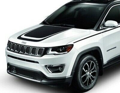 MATTE BLACK - 2017-2021 Jeep Compass Bearing Vehicle Front Hood Graphic Decal Inlay