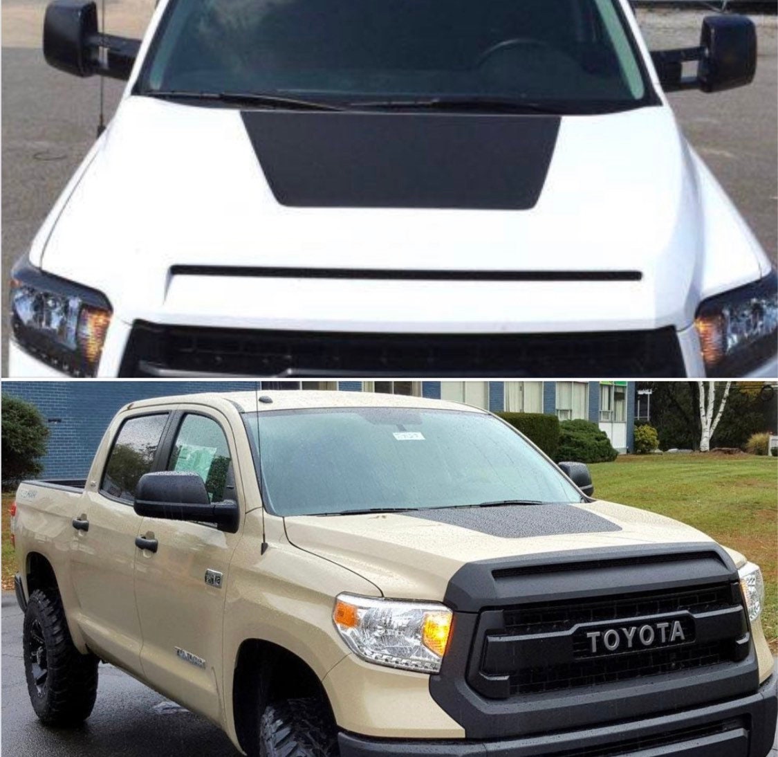 MATTE BLACK - 2014-2021 3rd Generation  Tundra Hood Decal Graphic Blackout