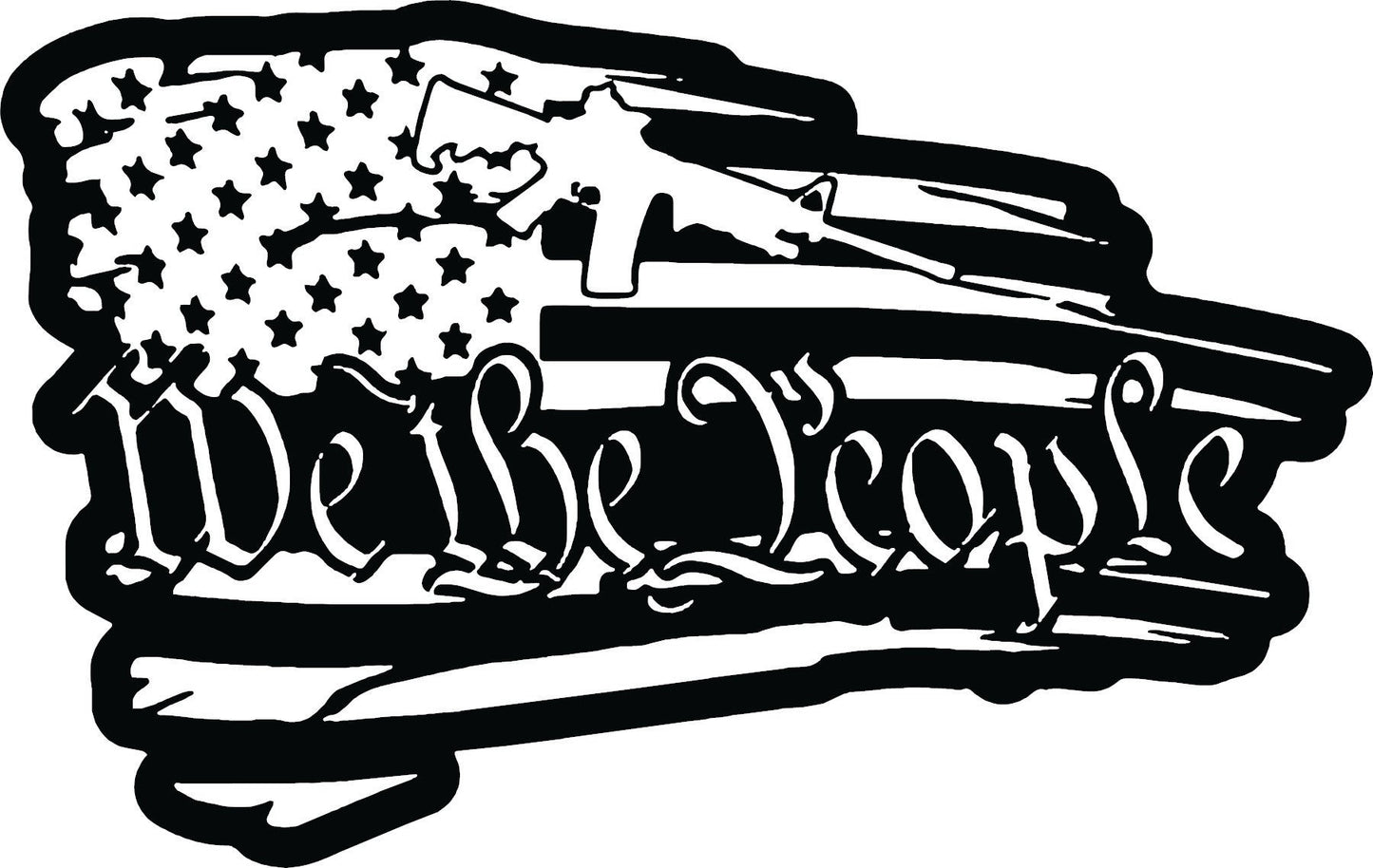USA America - We The People Lettering Vinyl Decal Wall Window Car Sticker