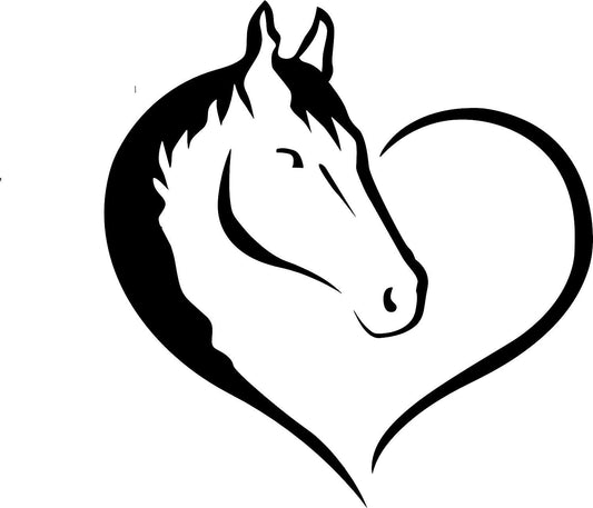 Horse Heart Ride Equestrian Lettering Vinyl Decal Wall Window Car Sticker