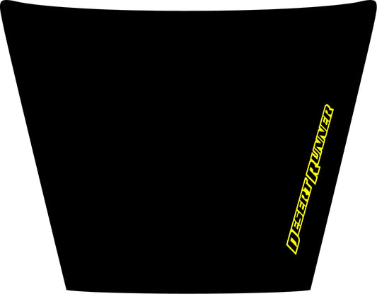 Yellow Desert Runner Outline Text 2005 to 2021 Nissan Frontier Hood Graphic Blackout - MATTE BLACK