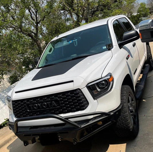 MATTE WHITE- 2014-2021 3rd Generation Toyota Tundra Hood Decal Graphic Blackout