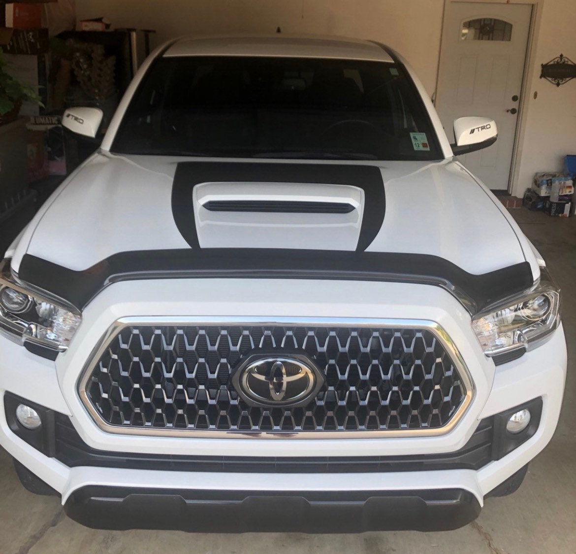 MATTE BLACK - 2016 to 2021 Tacoma Front Hood Scoop Graphic Decal Inlay