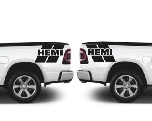 Matte Black Set of 2 Custom Text with stripes Fits Dodge RAM SRT 1500 Performance Sport Decal
